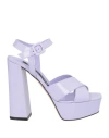 Sergio Rossi Strappy Block Heel Leather Sandals In Purple