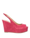 Sergio Rossi Woman Sandals Magenta Size 9 Leather