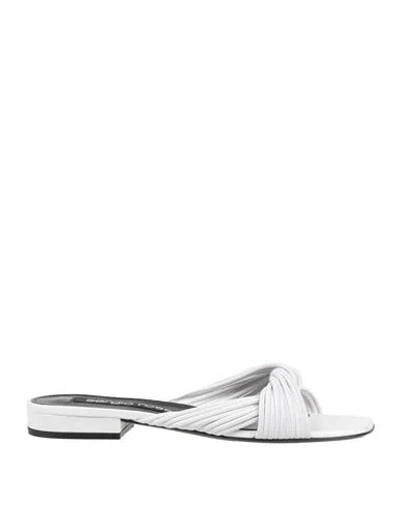 Sergio Rossi Woman Sandals Off White Size 8 Leather