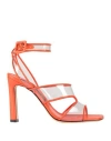 Sergio Rossi Sr Lunettes 100mm Open-toe Sandals In Orange