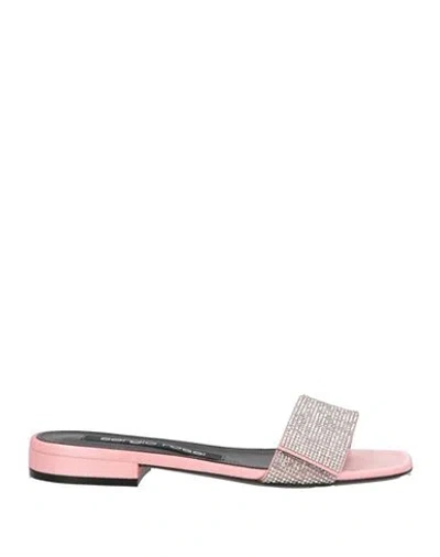Sergio Rossi Woman Sandals Pink Size 6 Textile Fibers