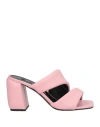 Sergio Rossi Square-headed High-heeled Sandals In Pink