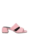 Sergio Rossi Square-headed High-heeled Sandals In Pink