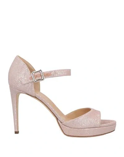 Sergio Rossi Woman Sandals Pink Size 8 Textile Fibers