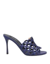 Sergio Rossi Sr Mermaid 90mm Leather Mules In Purple