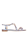 Sergio Rossi Woman Sandals Purple Size 7 Leather In Purple