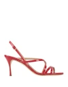 Sergio Rossi Woman Sandals Red Size 10 Leather In Red
