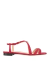 Sergio Rossi Woman Sandals Red Size 7 Leather