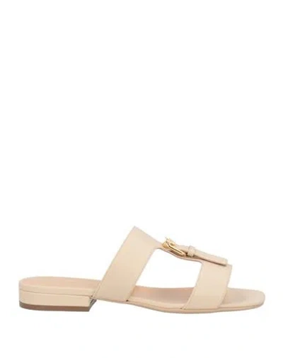 Sergio Rossi Woman Sandals Sand Size 7.5 Leather In Beige