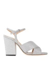 Sergio Rossi Woman Sandals Silver Size 6 Soft Leather In Silver