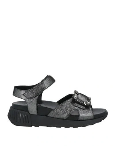 Sergio Rossi Woman Sandals Silver Size 8 Textile Fibers