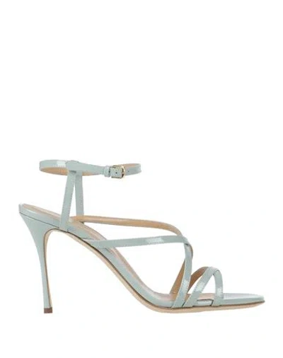 SERGIO ROSSI SERGIO ROSSI WOMAN SANDALS SKY BLUE SIZE 8 LEATHER