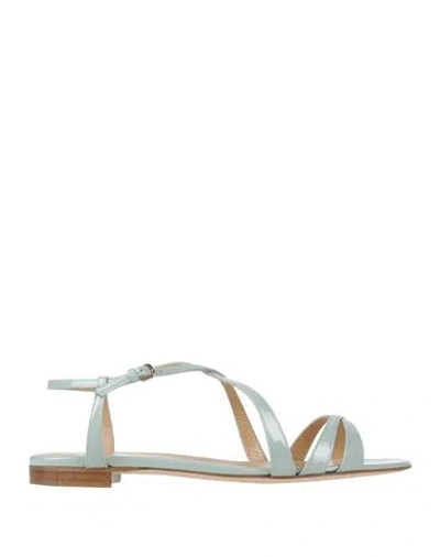 Sergio Rossi Woman Sandals Sky Blue Size 8 Soft Leather