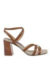 Sergio Rossi Woman Sandals Tan Size 6 Leather In Brown