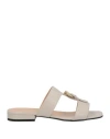 Sergio Rossi Woman Sandals Taupe Size 7 Leather In Grey