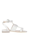 Sergio Rossi Woman Sandals White Size 5 Leather