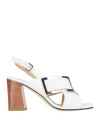 Sergio Rossi Woman Sandals White Size 5.5 Leather In Multi