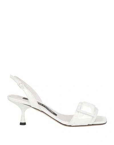 Sergio Rossi Woman Sandals White Size 5.5 Leather
