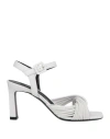 Sergio Rossi Sr Akida 80mm Leather Sandals In White