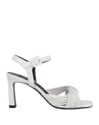 Sergio Rossi Sr Akida 80mm Leather Sandals In White