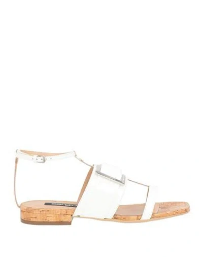 Sergio Rossi Woman Sandals White Size 6 Leather