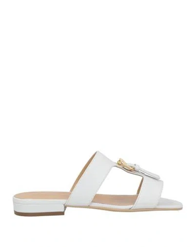 Sergio Rossi Woman Sandals White Size 6.5 Leather