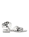 Sergio Rossi Woman Sandals White Size 7 Leather
