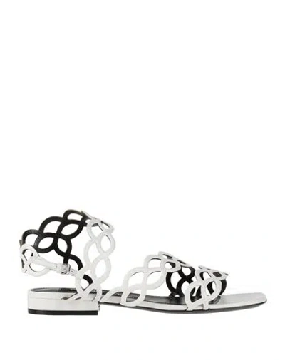 Sergio Rossi Woman Sandals White Size 7 Leather