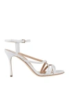 Sergio Rossi Woman Sandals White Size 7 Leather In White