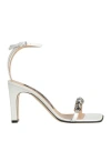 Sergio Rossi Woman Sandals White Size 7 Leather In White