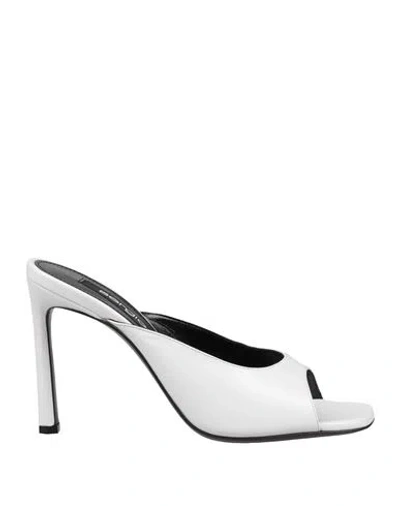 Sergio Rossi Woman Sandals White Size 7.5 Leather