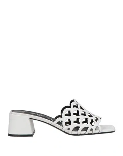 SERGIO ROSSI SERGIO ROSSI WOMAN SANDALS WHITE SIZE 10 LEATHER