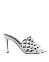 Sergio Rossi Sr Mermaid 90mm Leather Mules In White