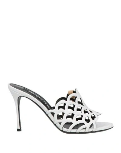 SERGIO ROSSI SERGIO ROSSI WOMAN SANDALS WHITE SIZE 8 LEATHER