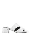 Sergio Rossi Spongy 45mm Leather Sandals In White
