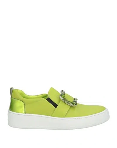 Sergio Rossi Woman Sneakers Acid Green Size 8 Leather