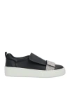 Sergio Rossi Woman Sneakers Black Size 10 Leather