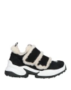Sergio Rossi Woman Sneakers Black Size 8 Shearling