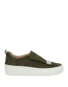 Sergio Rossi Woman Sneakers Dark Green Size 4 Soft Leather