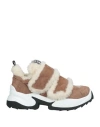 Sergio Rossi Woman Sneakers Khaki Size 8 Shearling In Beige