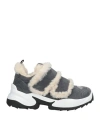 Sergio Rossi Woman Sneakers Lead Size 8 Shearling In Multi