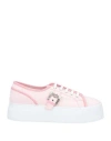 Sergio Rossi Woman Sneakers Pink Size 7 Leather, Textile Fibers