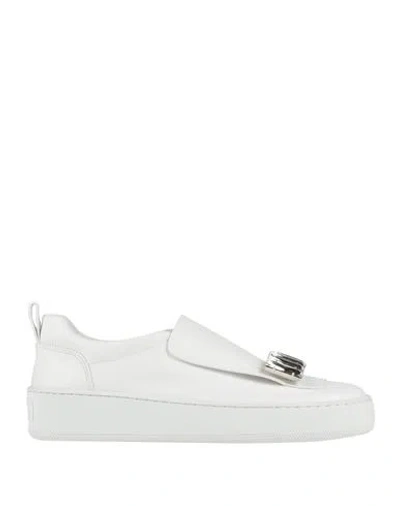 Sergio Rossi Woman Sneakers White Size 8 Leather
