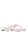 Sergio Rossi Woman Thong Sandal Pink Size 7.5 Leather In Pink