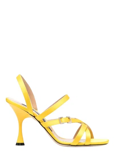 SERGIO ROSSI WOMEN'S CREPE SATIN LEATHER HEELED SANDAL | SIZE 36 | A95500MTEZ02120