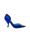 Sergio Rossi Satin Pump In Blue