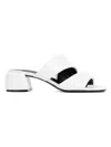 Sergio Rossi Spongy 45mm Leather Sandals In White