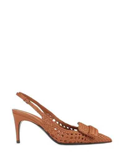 Sergio Rossi Leather Slingback Pumps In Multi