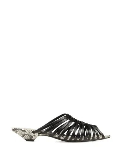 Sergio Rossi Wovenia Black Sandals