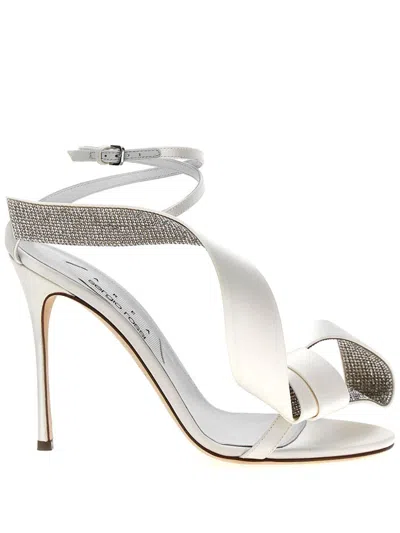 Sergio Rossi X Area 105mm Marquise Sandals In White